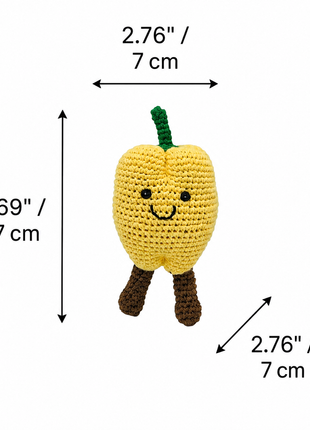 LS2530 - Pepper Rattle - Sunshine Yellow dimensions