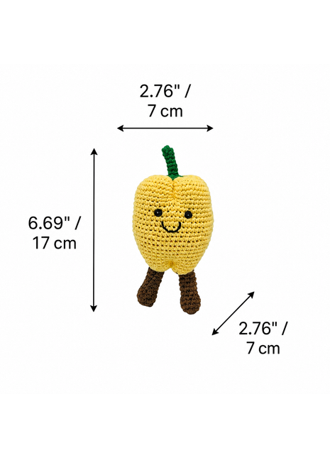 LS2530 - Pepper Rattle - Sunshine Yellow dimensions