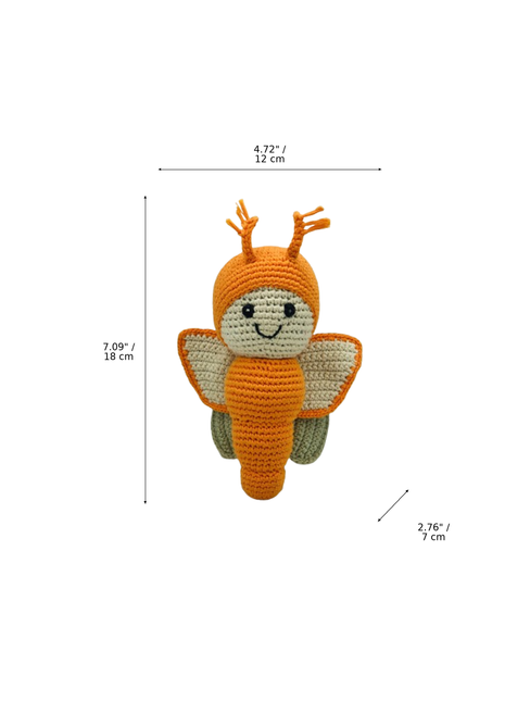 LS2541 - Butterfly Rattle - Orange dimensions