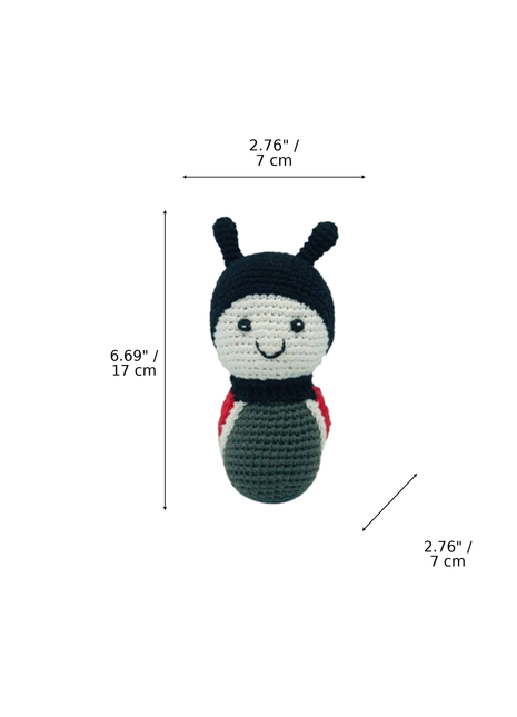 LS2542 - Ladybird Rattle dimensions