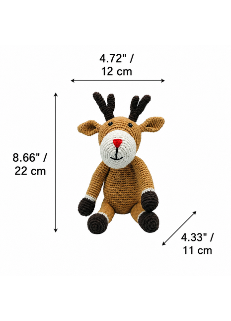 LS2556 - Reindeer Rattle dimensions