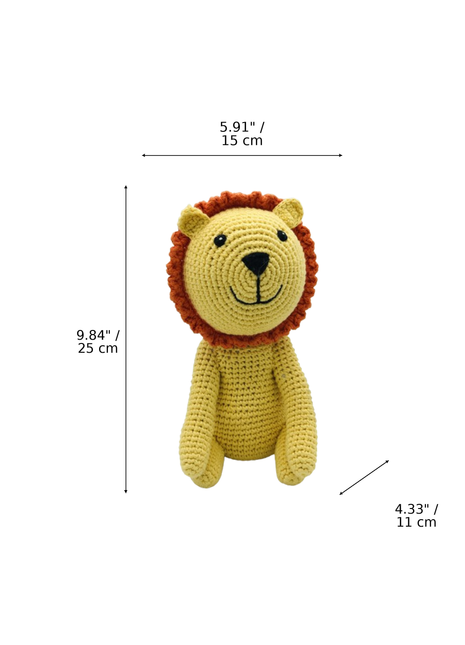 LS2557 - Lion Rattle dimensions