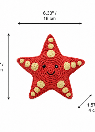LS2562 - Starfish Rattle dimensions