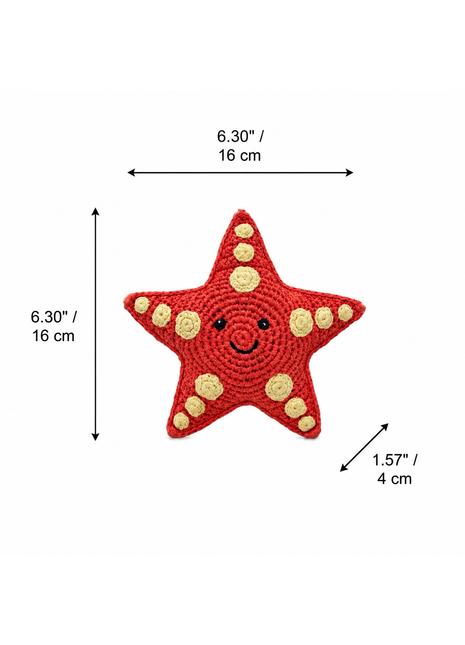 LS2562 - Starfish Rattle dimensions