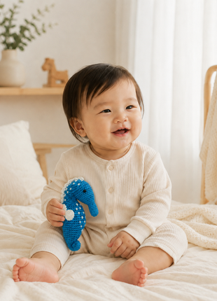 LS2568 - Seahorse Rattle - Blue 3