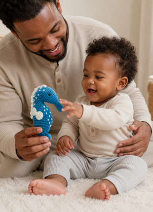 LS2568 - Seahorse Rattle - Blue 4