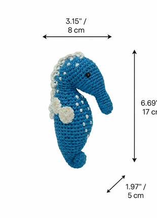 LS2568 - Seahorse Rattle - Blue dimensions