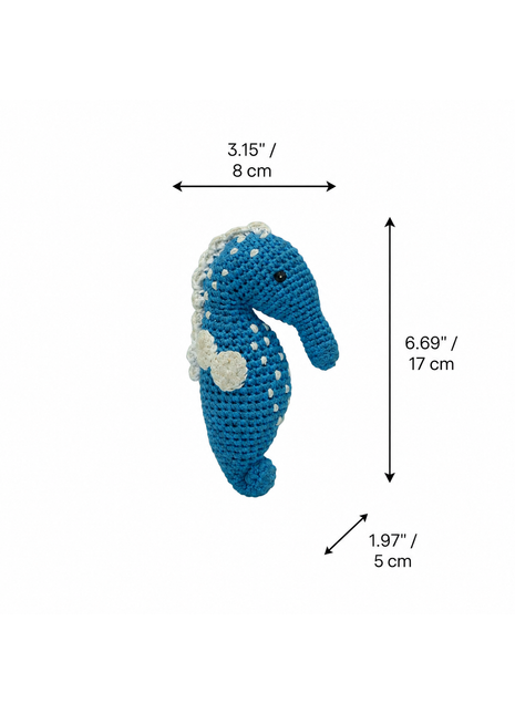 LS2568 - Seahorse Rattle - Blue dimensions