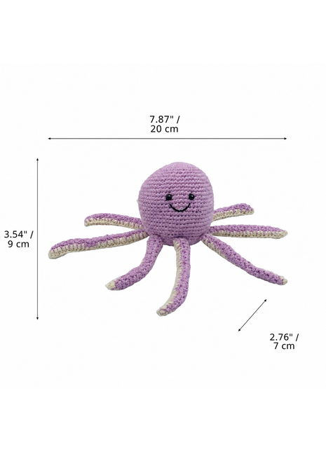 LS2571 - Octopus Rattle - Lilac dimensions