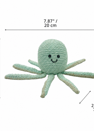 LS2573 - Octopus Rattle - Light Turquoise dimensions