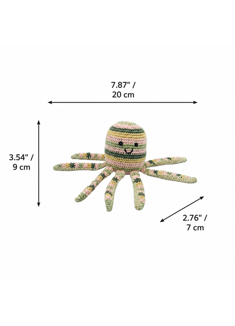 LS2574 - Octopus Rattle - Stripe dimensions
