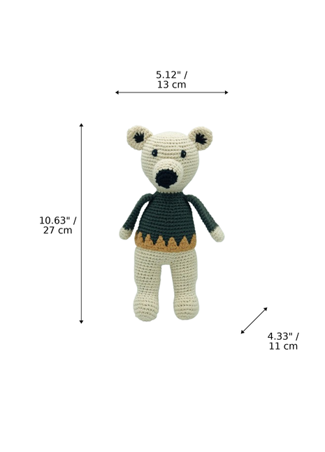 LS2613 - Arctic Polar Bear Rattle - Large dimensions