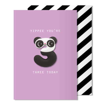 Age 3 Panda Magnet Card