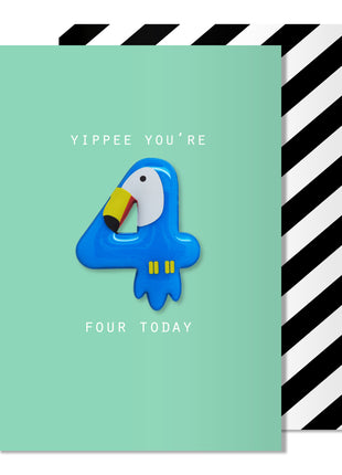 Age 4 Toucan Magnet Card