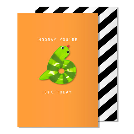 Age 6 Snake Magnet Card