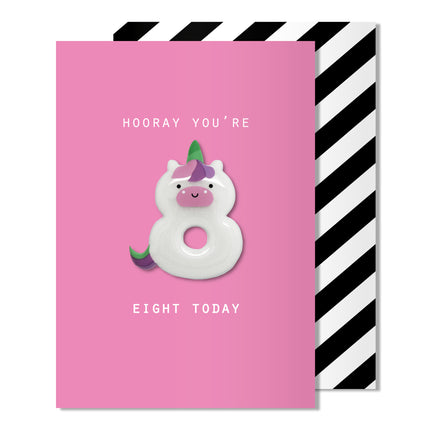 Age 8 Unicorn Magnet Card