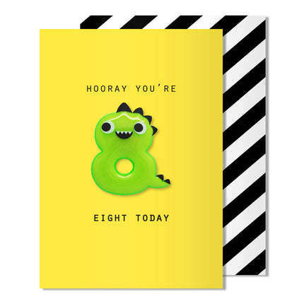 Age 8 Dinosaur Magnet Card
