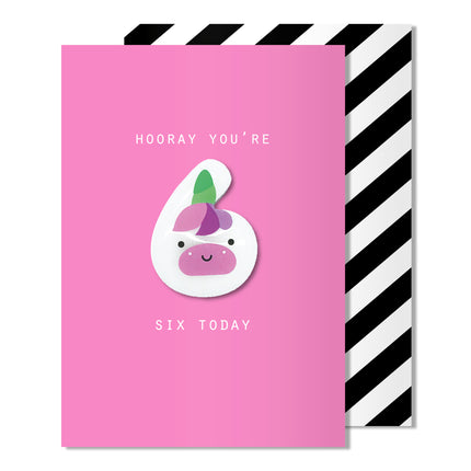 Age 6 Unicorn Magnet Card
