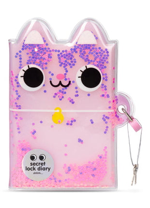 Cat Glitter Lock Diary
