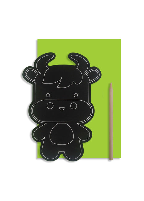 Scratch Art Card - Cow