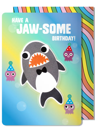 Shark Puffy Sticker Birthday Card