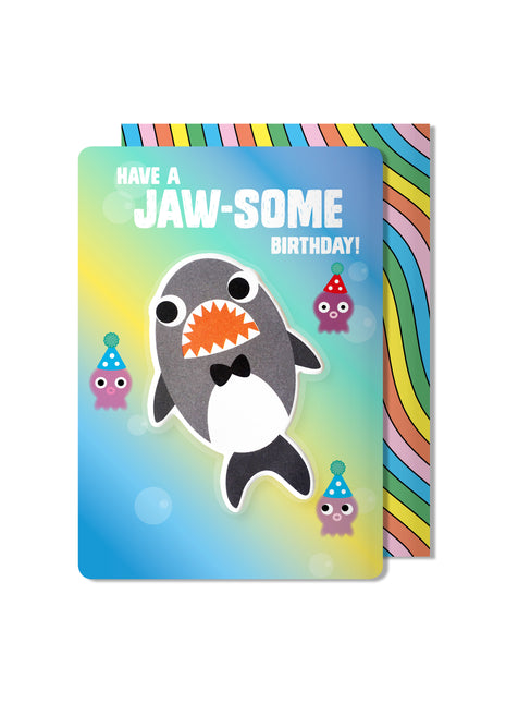 Shark Puffy Sticker Birthday Card