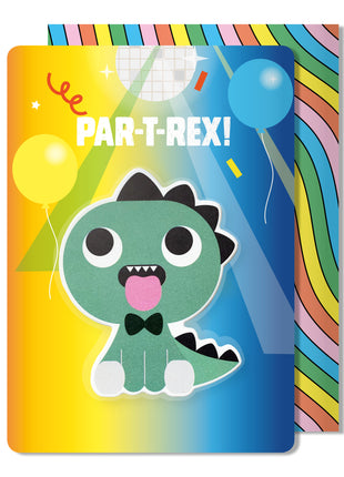 Dinosaur Puffy Sticker Birthday Card
