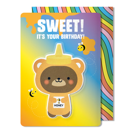 Bear Puffy Sticker Birthday Card