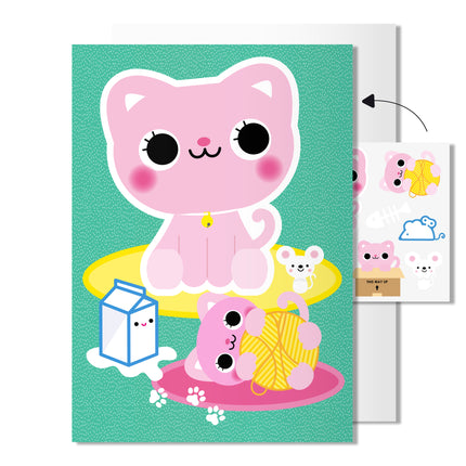 Cat Card with Tattoo Stickers