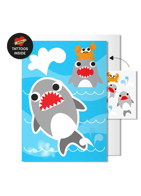 Shark Card with Tattoo Stickers