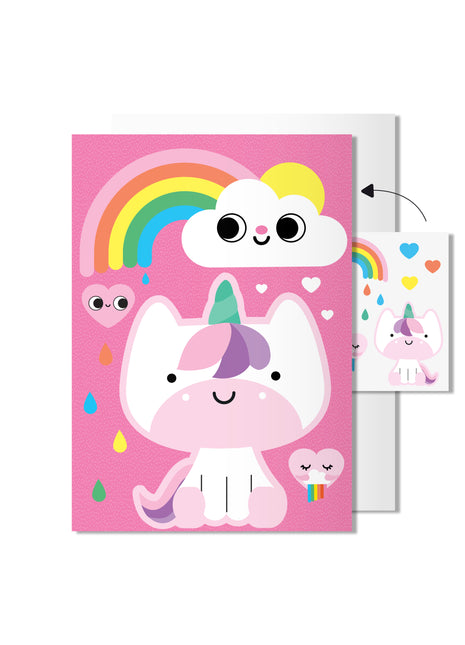 Unicorn Card with Tattoo Stickers