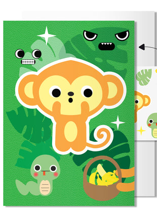 Monkey Card with Tattoo Stickers