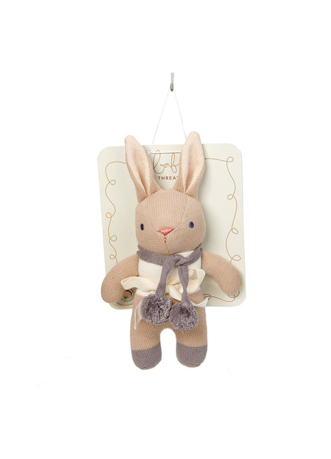 Baby Threads Taupe Bunny Rattle