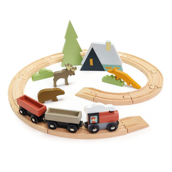 Ensemble de train à la cime des arbres
